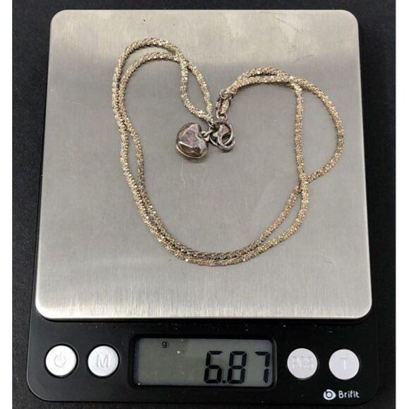 Milor Italy Anklet - Etsy Signed 925 Sterling Milor Italy Double Chain Heart Dangle Ankle Bracelet - 9\